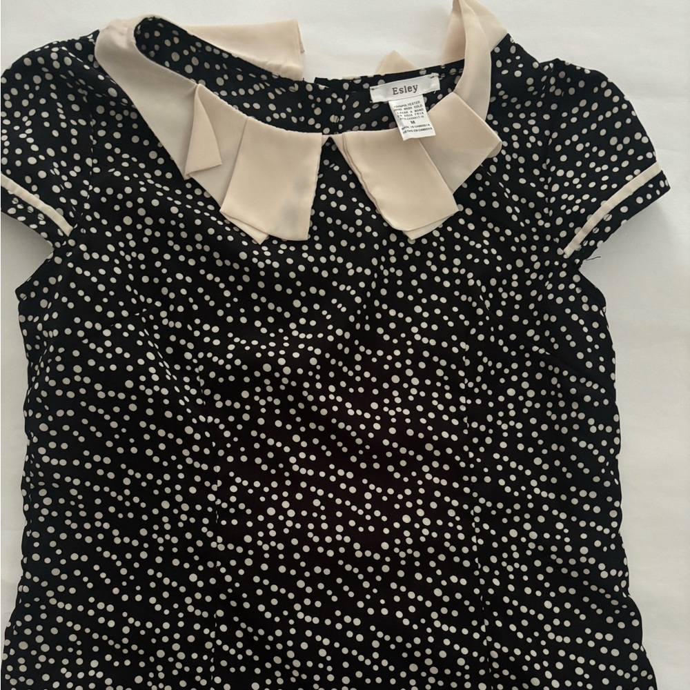 Peter Pan collared silk blouse with back buttons